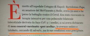 DRAMMATICA UCCISIONE NATALIZIA DELLEX SENATORE BARTOLOMEO PEPE VALDO